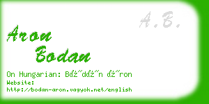 aron bodan business card